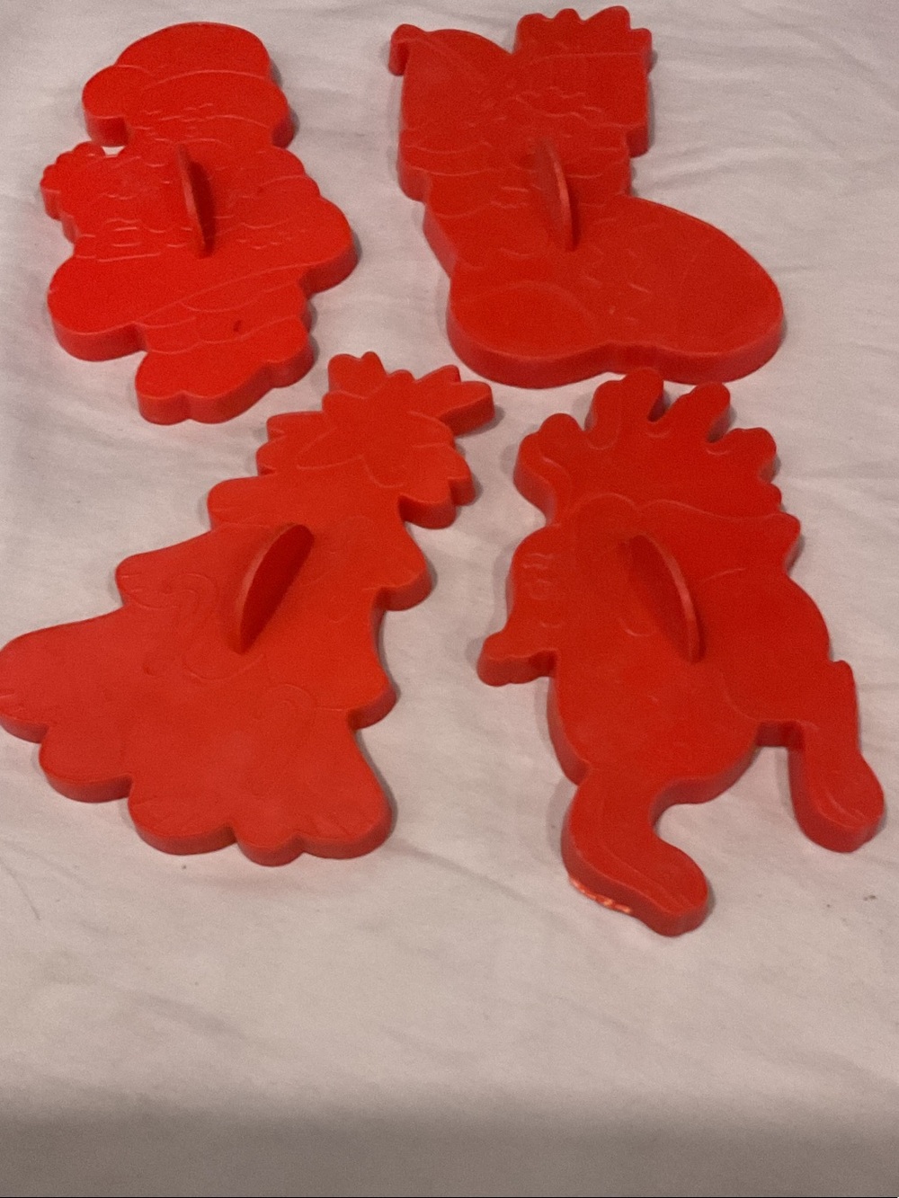 Wilton Red Holiday Cookie Press Plates (Set of 4) 1978